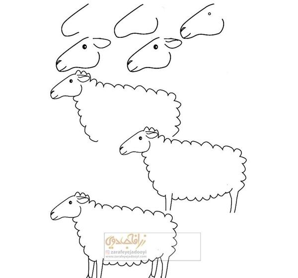 عکس نقاشی کودکانه گرگ و گوسفند