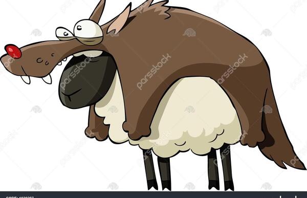 عکس نقاشی کودکانه گرگ و گوسفند