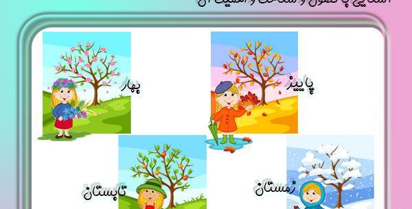 عکس نقاشی کودکانه فصل بهار تابستان پاییز زمستان