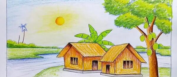 عکس نقاشی کودکانه فصل بهار تابستان پاییز زمستان