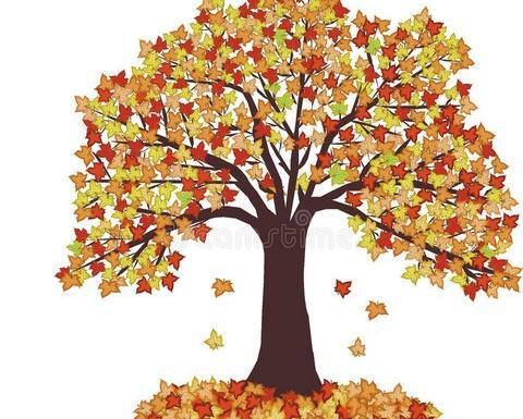 عکس نقاشی طبیعت پاییزی کودکانه
