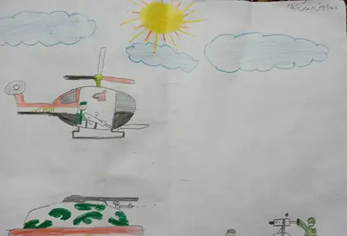 عکس نقاشی کودکانه درمورد هفته دفاع مقدس