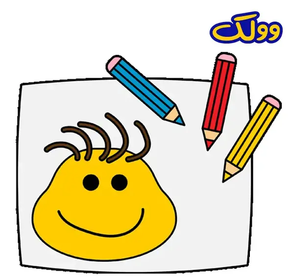 عکس نقاشی کودکانه چهره خندان