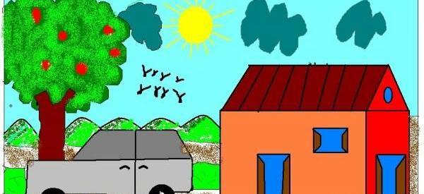 عکس نقاشی کودکانه تلویزیون قدیمی