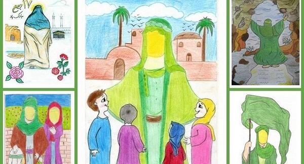 عکس نقاشی کودکانه تولد حضرت محمد