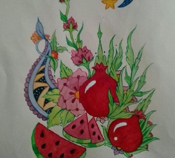 عکس نقاشی فانتزی شب یلدا زیبا