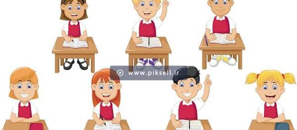 عکس نقاشی نیمکت مدرسه فانتزی