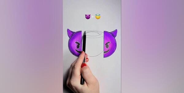 عکس نقاشی فانتزی فرشته و شیطان