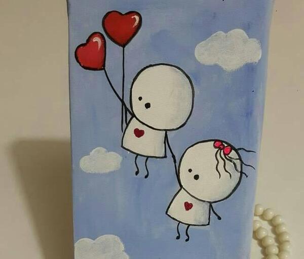 عکس نقاشی روی بوم طرح فانتزی