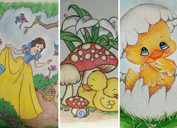 عکس نقاشی فانتزی با رنگ صورتی