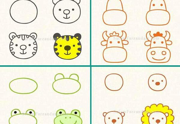 عکس نقاشی فانتزی حیوانات آسان