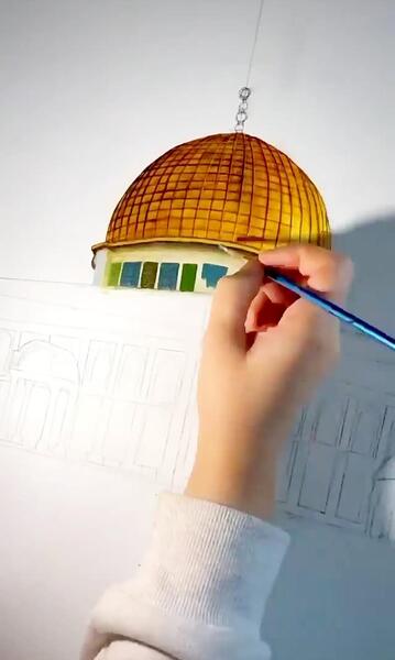 عکس نقاشی ساده مسجد قدس