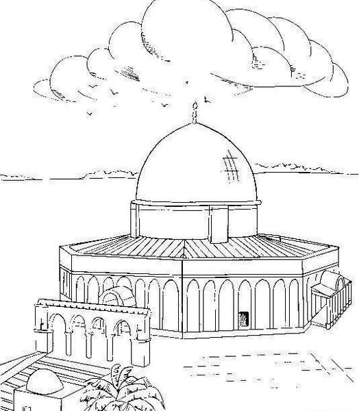 عکس نقاشی ساده مسجد قدس