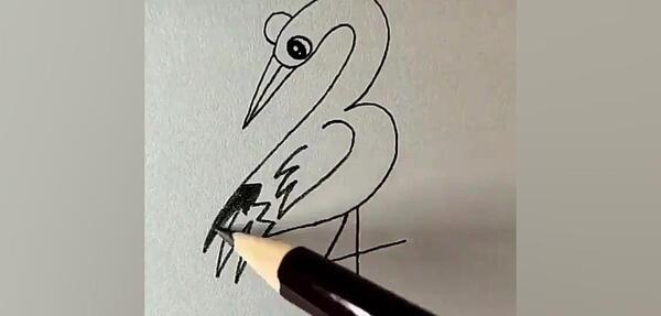 عکس آموزش ساده نقاشی لک لک