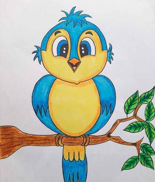 عکس نقاشی کبوتر ساده سیاه