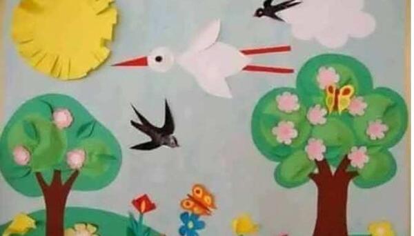 عکس نقاشی ساده ی فصل بهار
