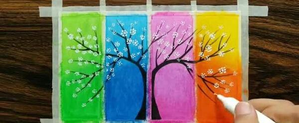 عکس نقاشی فانتزی ساده با مداد شمعی