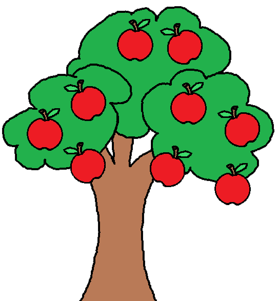 عکس نقاشی ساده درخت سیب
