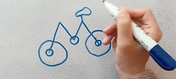 عکس نقاشی ساده ی دوچرخه