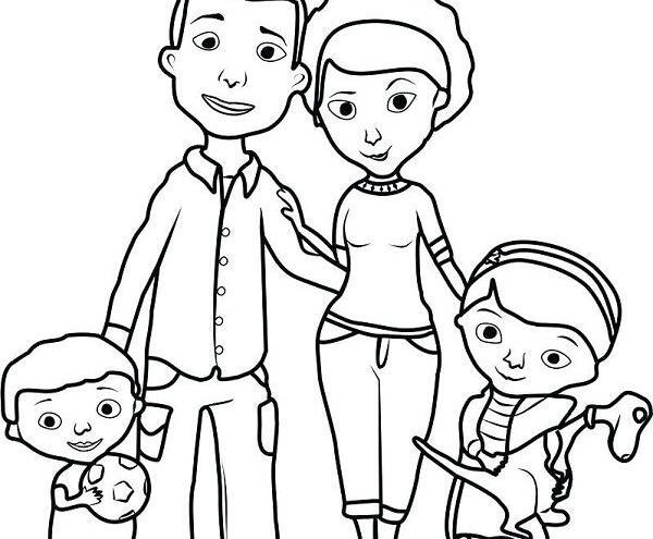عکس نقاشی ساده خانواده پرجمعیت