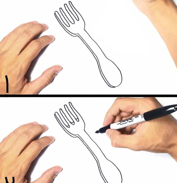 عکس نقاشی و چاقو ساده
