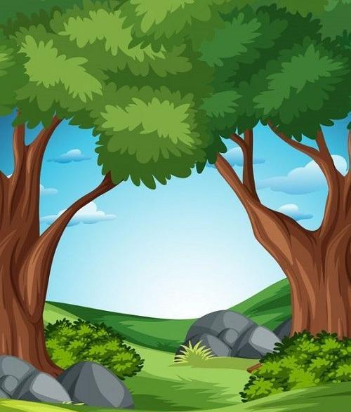 عکس نقاشی ساده جنگل برای کودکان