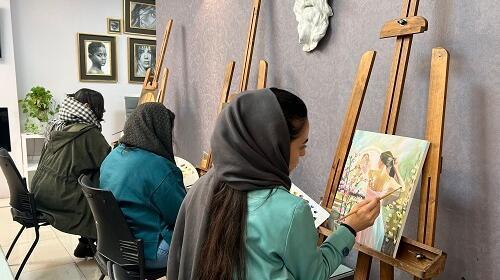 عکس اموزش نقاشی مدرن رنگ روغن