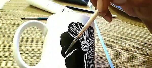 عکس نقاشی روی لیوان ساده
