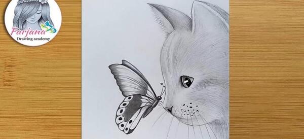 عکس نقاشی گربه سخت