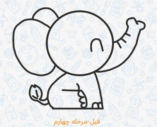 عکس نقاشی فیل مرحله به مرحله