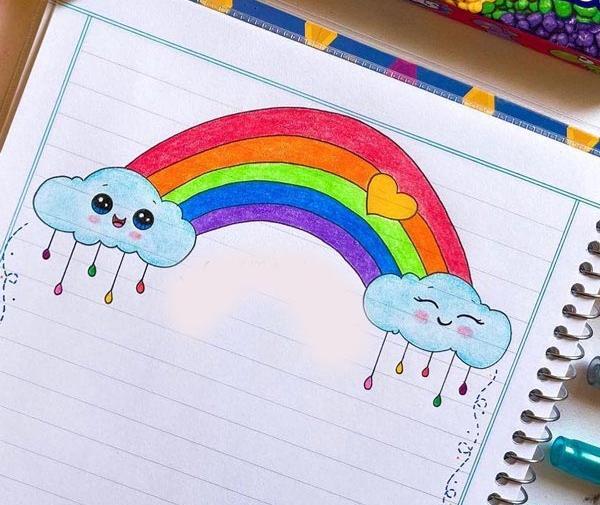 عکس نقاشی فانتزی ساده برای دفتر مشق