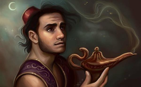 عکس نقاشی غول چراغ جادو ساده