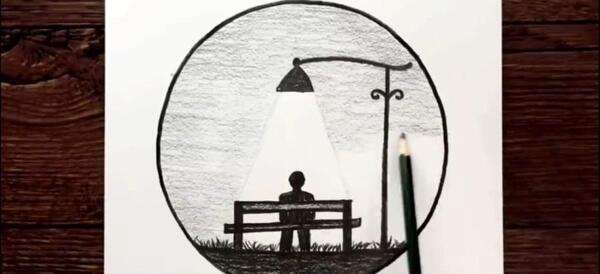 عکس نقاشی غمگین پسرانه