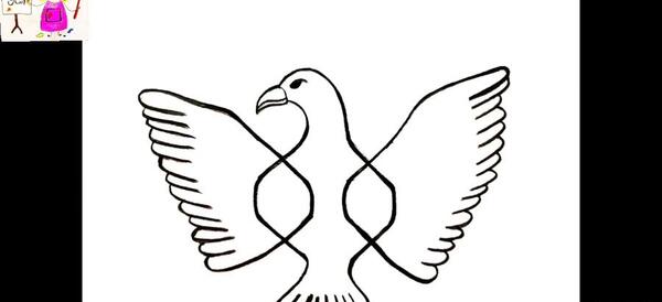 عکس نقاشی عقاب ساده کودکانه