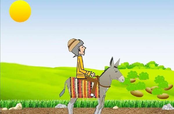 عکس نقاشی ساده برای ضرب المثل عقلش به چشمش است