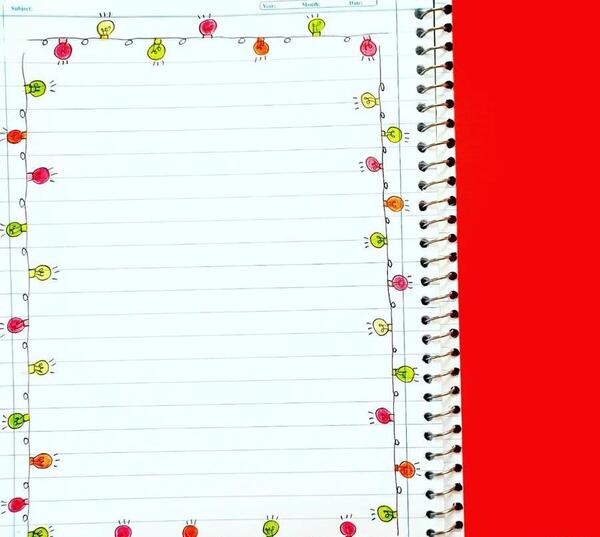 عکس نقاشی حاشیه دفتر مشق ساده