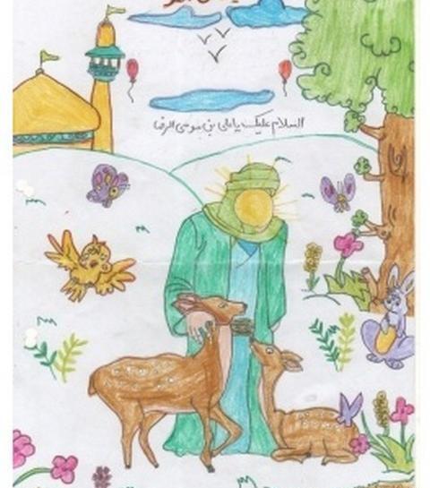 عکس نقاشی حرم امام رضا برای کودکان