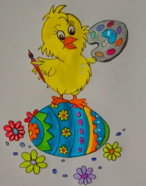 عکس نقاشی جوجه طلایی