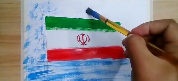 عکس نقاشی پرچم ایران سخت