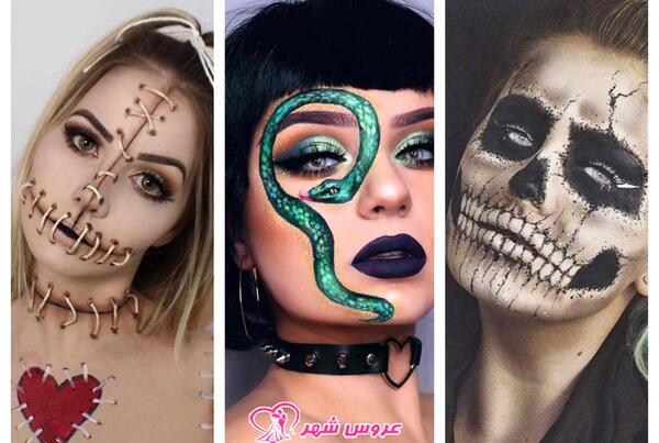 عکس نقاشی روی صورت برای هالووین دخترانه