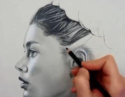 عکس آموزش نقاشی چهره نیم رخ