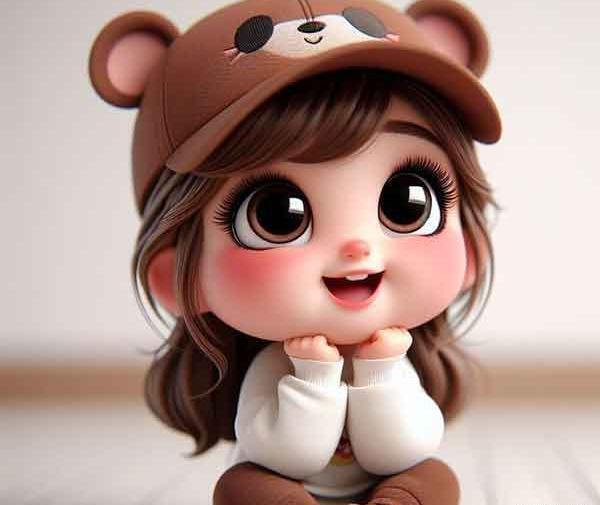 عکس نقاشی صورت دختر عروسکی