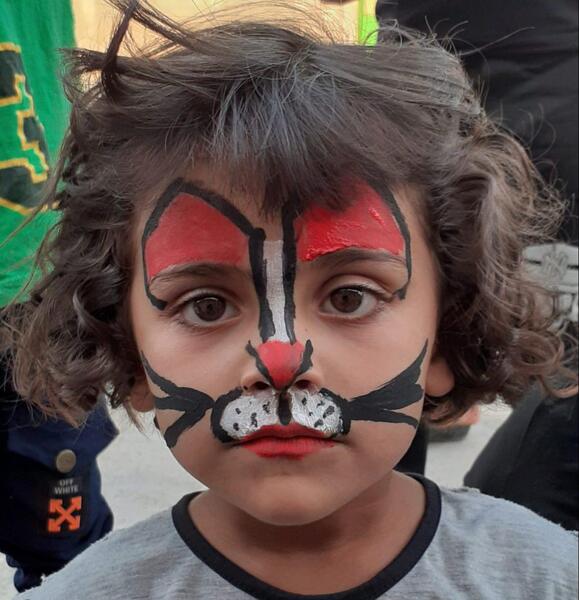 عکس نقاشی روی صورت طرح خرگوش