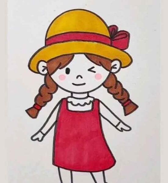 عکس نقاشی صورت کودکان ساده دخترانه