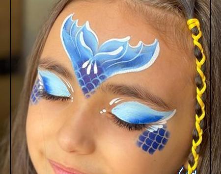 عکس نقاشی روی صورت با گواش دخترانه ساده