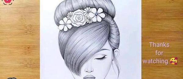 عکس نقاشی زیبا صورت دختر