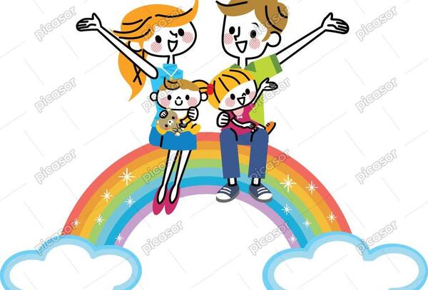 عکس نقاشی روی صورت رنگین کمانی