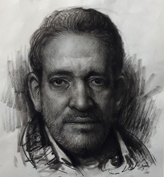 عکس نقاشی با زغال چهره