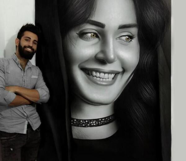 عکس نقاشی با زغال چهره