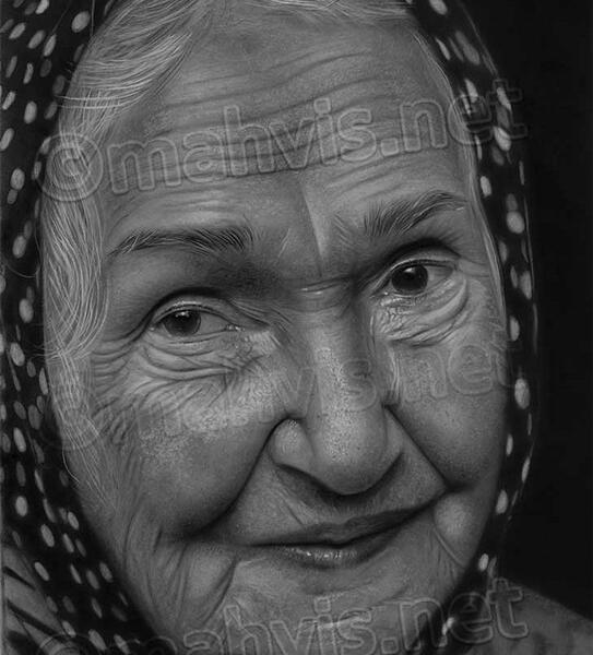 عکس نقاشی با زغال چهره